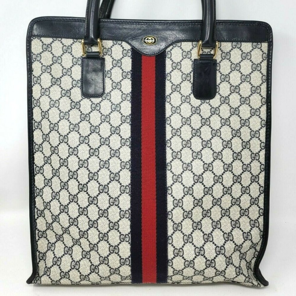 Auth Rare Vintage Gucci Ophidia Web GG Large Tote